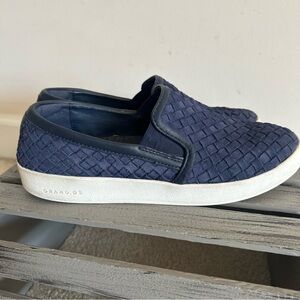 Cole Haan Grand Os Blue Leather Slip On Shoes Size 7.5B
